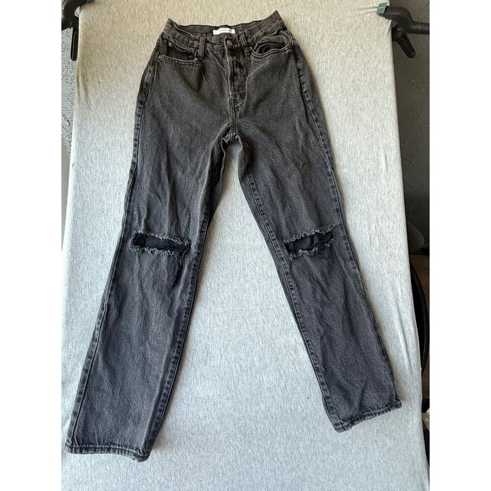PacSun girls Black Distressed Dad-Fit Jeans Size 25